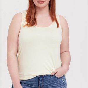 Torrid Size 1X 14-16 Super Soft Light Yellow Tank With Shirttail Hem